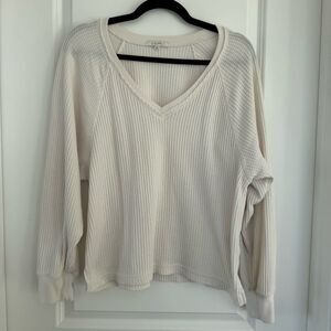 Z SUPPLY | Waffle Knit V-Neck Long Sleeve - Size Small